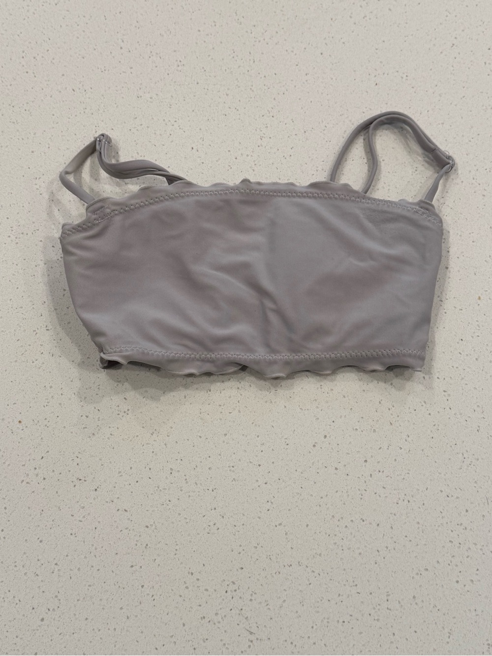 No Boundaries Lettuce-Edge Ruffle Bandeau Bikini Sports Bra Top - Size S (3-5)